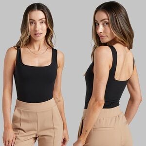 New BYLT Basics Squareneck Bodysuit Black